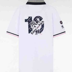 Maillot EDEN PARK à manches courtes XV de France en coton blanc broderie dos 05WR