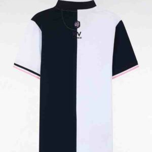 Polo à manches courtes EDEN PARK en coton bicolore blanc et marine 05X4