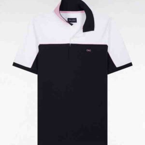 Polo à manches courtes EDEN PARK en coton marine colorblock 05WX