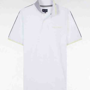 Polo à manches courtes uni EDEN PARK en coton blanc inscription Eden Park 05X1