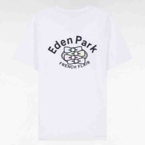 T-shirt EDEN PARK en coton blanc broderie multicolore coupe décontractée 05XK