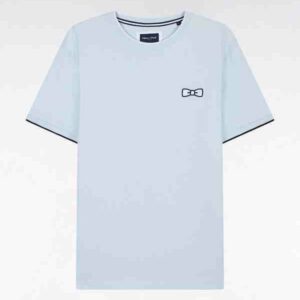 T-shirt EDEN PARK en coton ciel broderie nœud papillon coupe décontractée 05XN