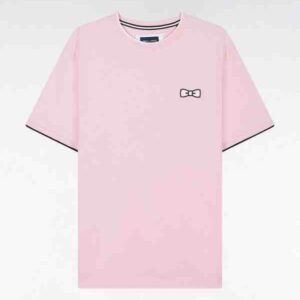 T-shirt EDEN PARK en coton rose broderie nœud papillon coupe décontractée 05XQ