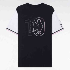 T-shirt XV de France bicolore EDEN PARK en coton marine broderie Coq coupe droite 05XS