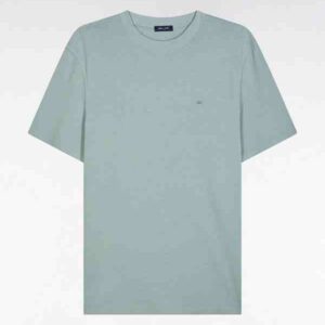 T-shirt vert d'eau uni EDEN PARK  en lyocell et coton coupe droite 05X9