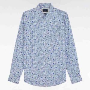 Chemise EDEN PARK à micromotifs en coton Pima ciel 05WD