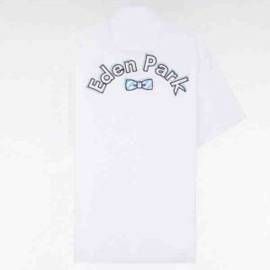 Chemise à manches courtes en coton blanc broderie Eden Park 05VZ