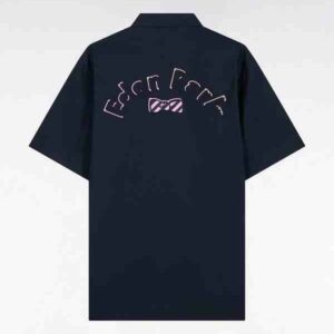 Chemise à manches courtes en coton blanc broderie Eden Park 05W0