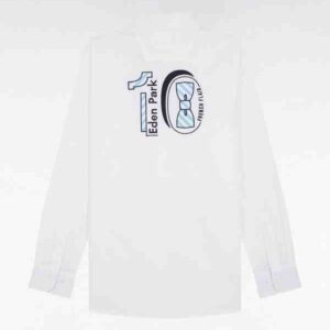 Chemise en coton EDEN PARK pinpoint blanc broderie 10 05WB