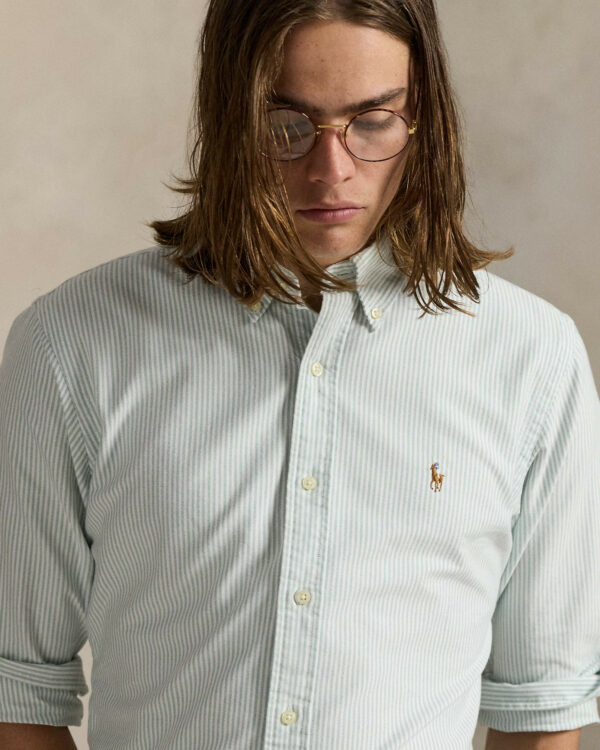 Chemise Oxford RALPH LAUREN à rayures roses Custom Fit 06BD