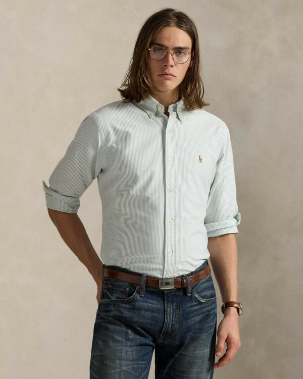 Chemise Oxford RALPH LAUREN à rayures roses Custom Fit 06BD – Image 2