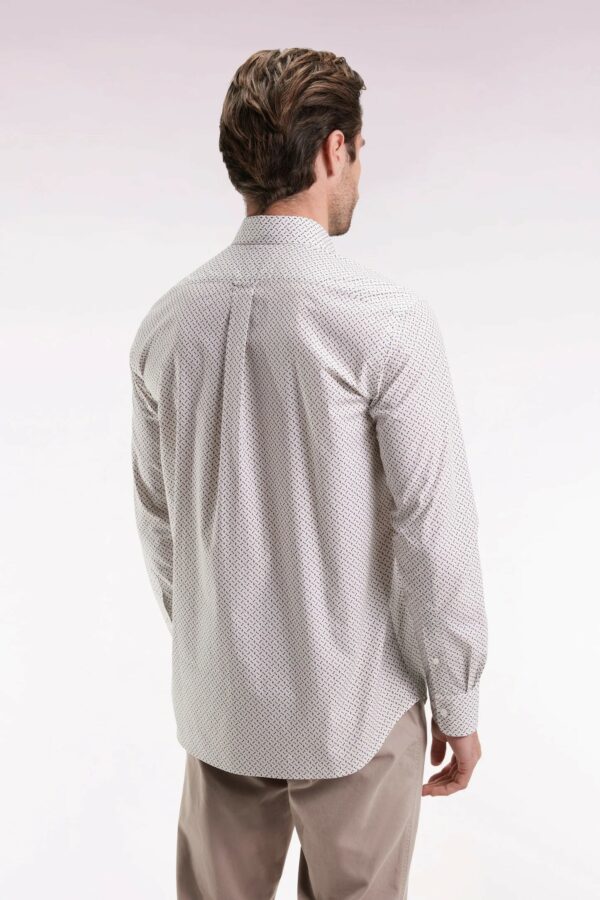 Chemise en coton blanc EDEN PARK à micro-motifs nœuds papillon coupe droite 0687 – Image 2