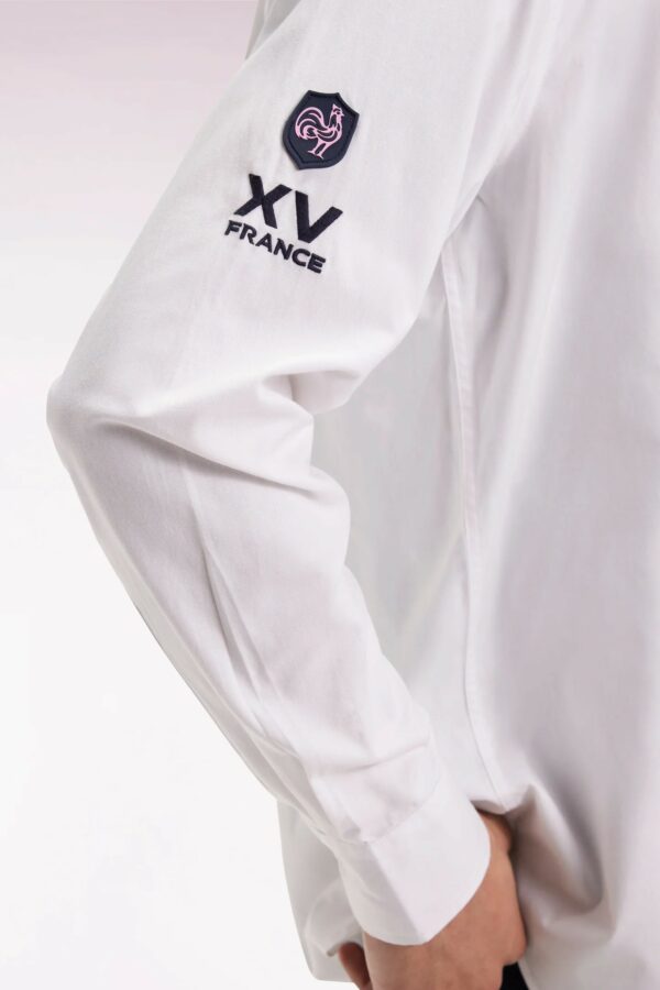 Chemise en coton blanc EDEN PARK broderie XV de France coupe droite 068E – Image 3