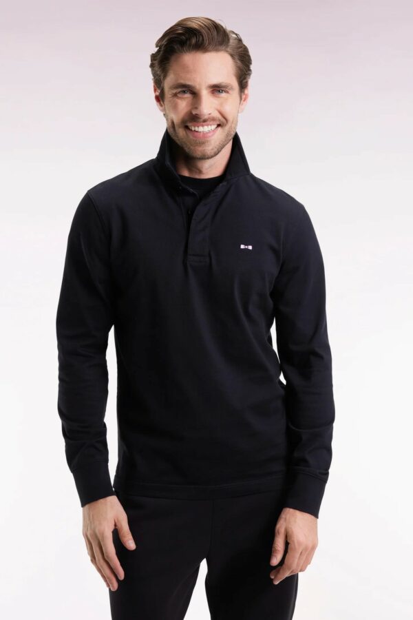 Maillot à manches longues EDEN PARK en jersey de coton épais noir broderie nœud papillon 068U