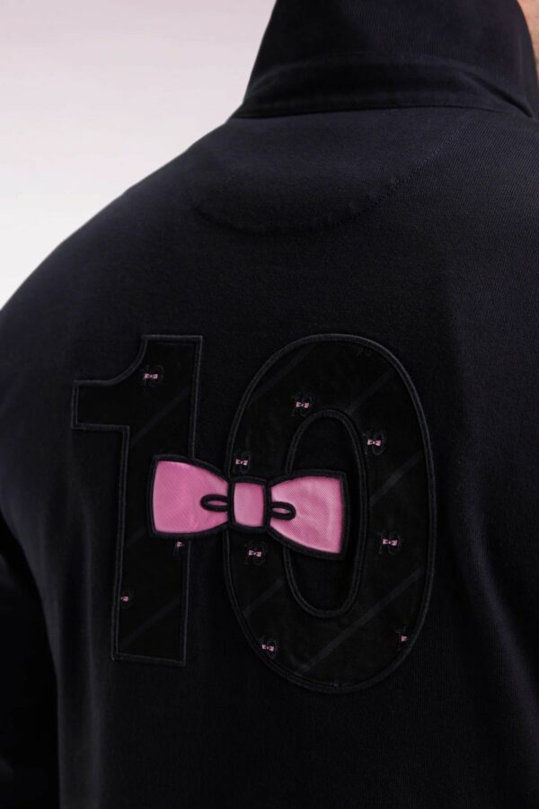 Maillot à manches longues EDEN PARK en jersey de coton épais noir broderie nœud papillon 068U – Image 3