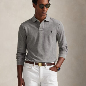 Polo cintré RALPH LAUREN à manches longues piqué 06AD