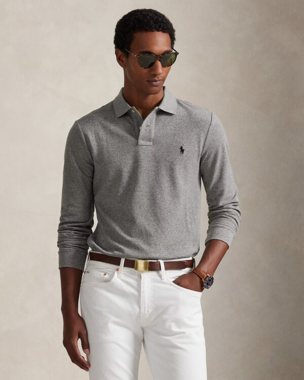 Polo cintré RALPH LAUREN à manches longues piqué 06AD