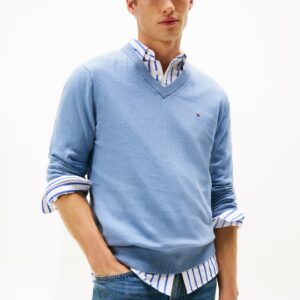 Pull TH à col en V avec cachemire 065T