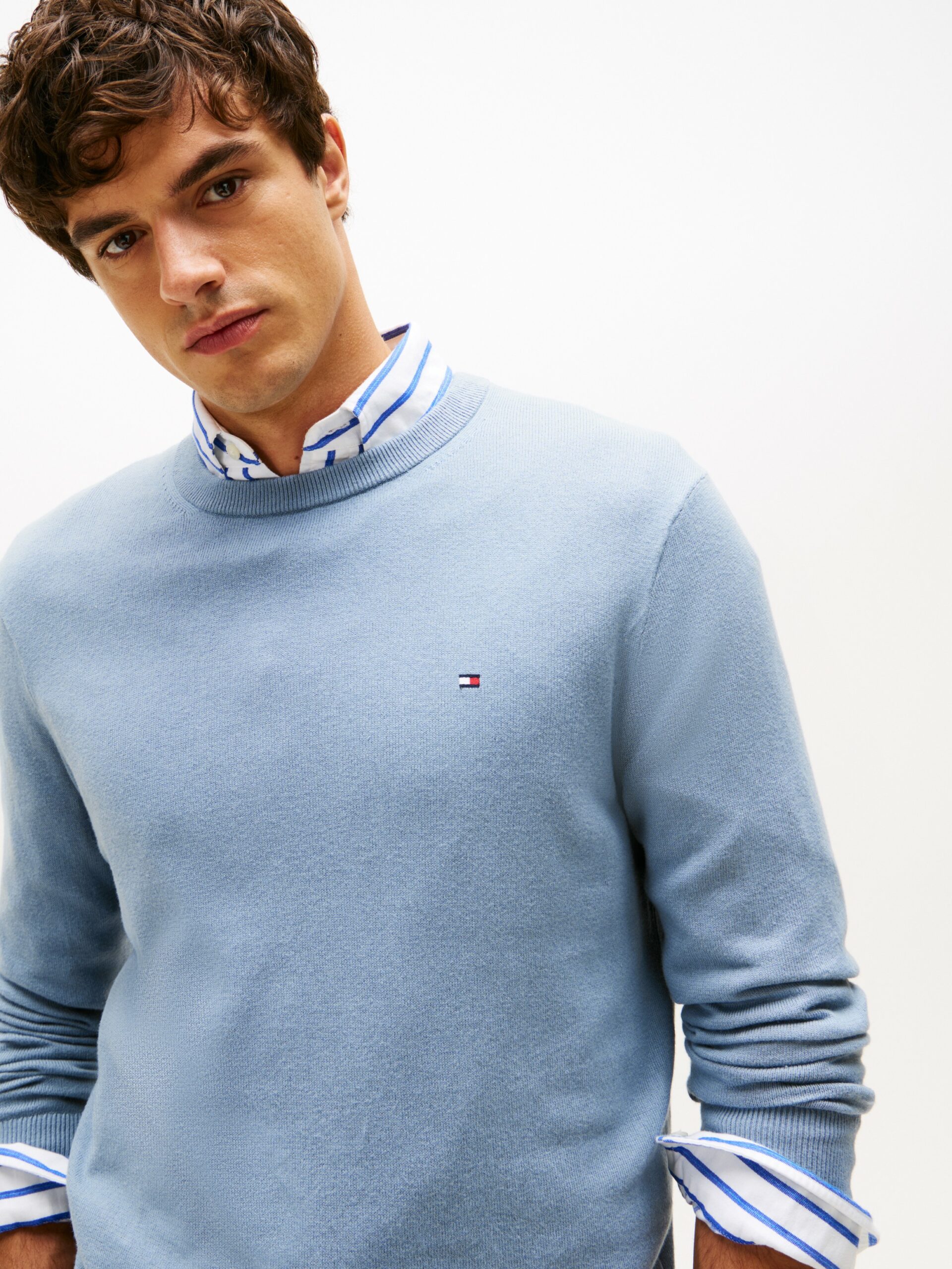 Pull TH à col ras-du-cou avec cachemire 065Q