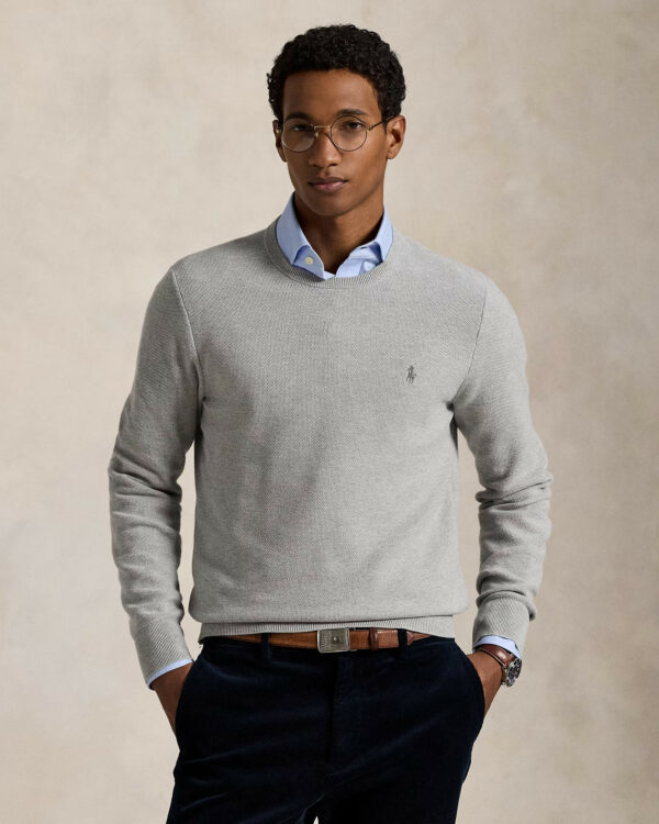 Pull à col rond RALPH LAUREN en coton piqué 06BP – Image 2