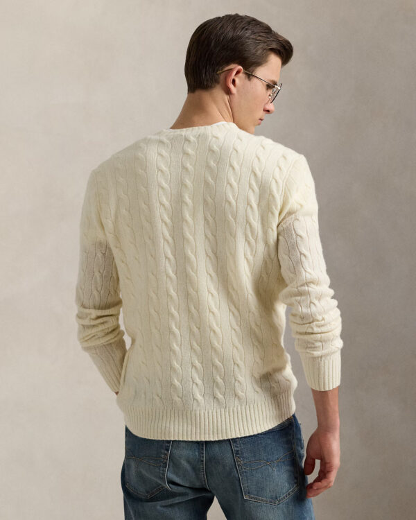 Pull à torsades RALPH LAUREN en laine et cachemire 05U8 – Image 3