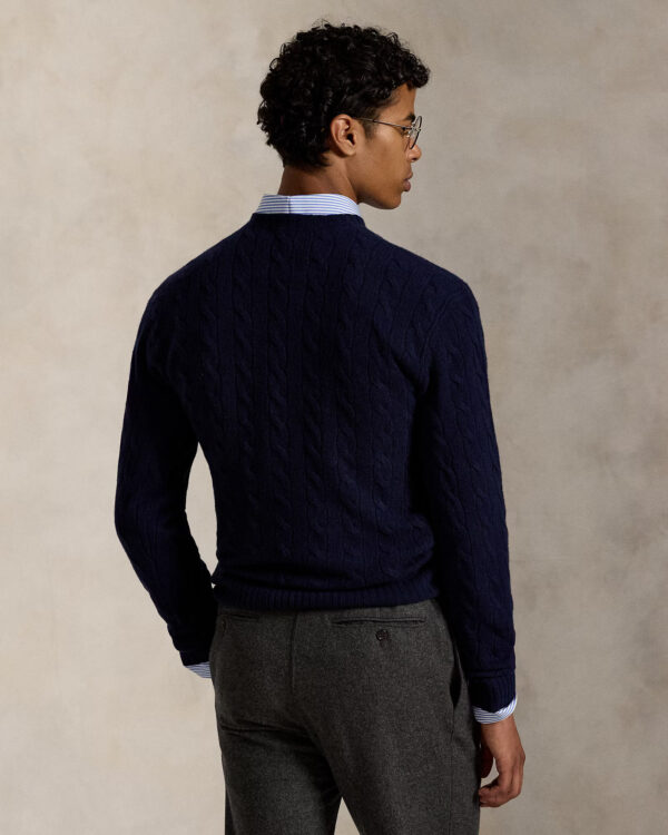 Pull à torsades RALPH LAUREN en laine et cachemire 06BK – Image 3
