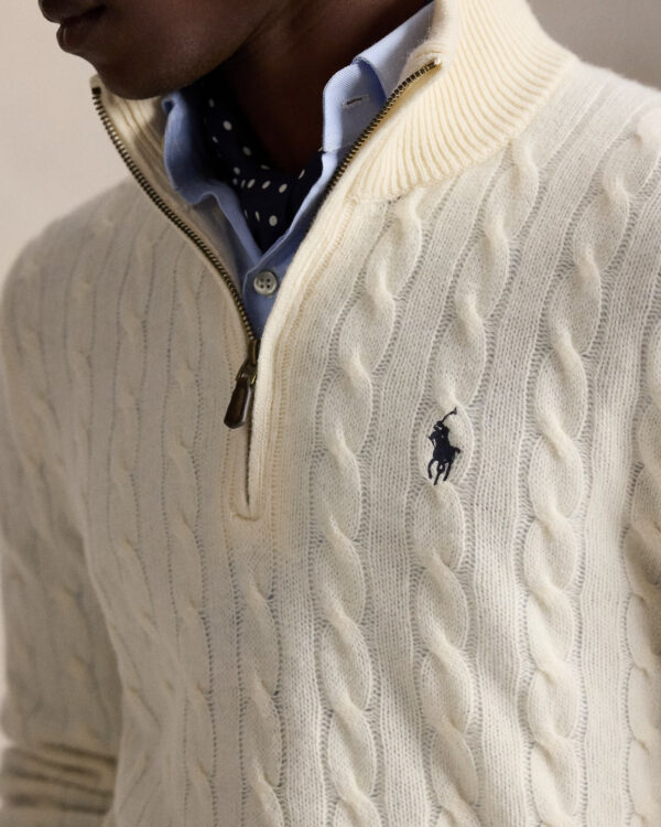 Pull à torsades RALPH LAUREN en laine et cachemire 06BL