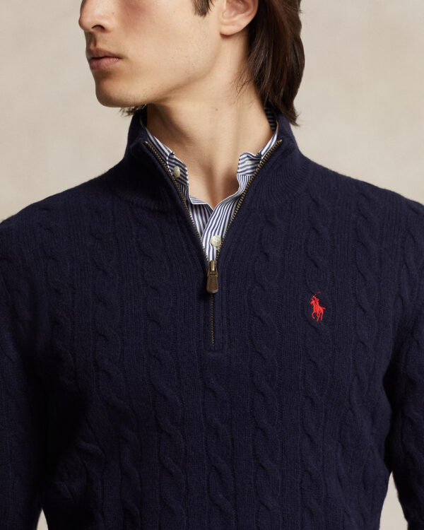 Pull à torsades RALPH LAUREN en laine et cachemire 06BM