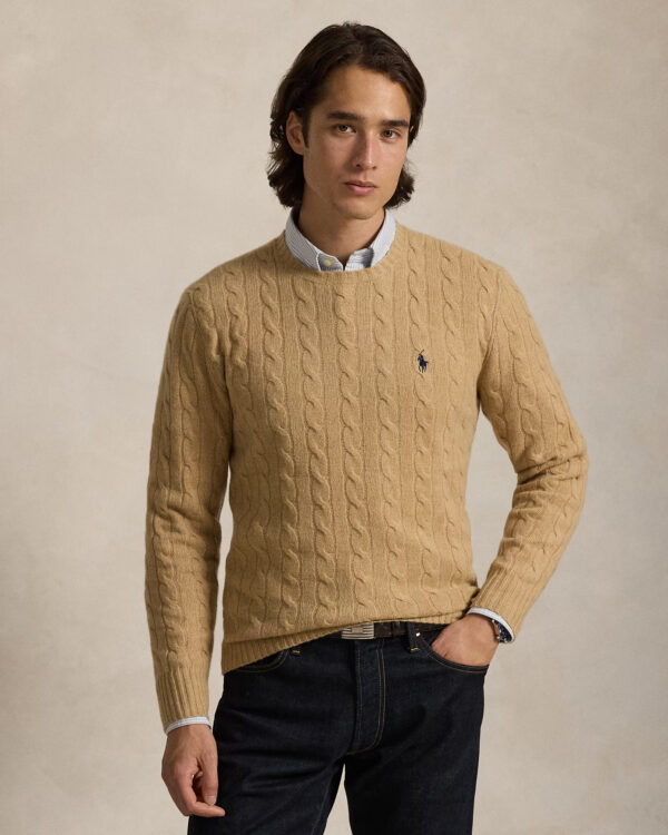 Pull à torsades RALPH LAUREN en laine et cachemire 06BN – Image 2