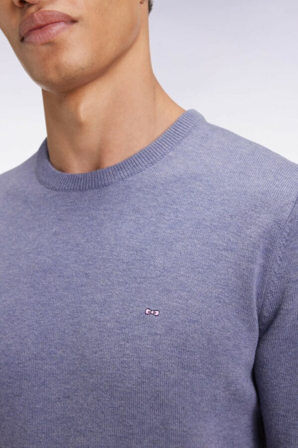 Pull col rond en laine et coton marine EDEN PARK 0696 – Image 2