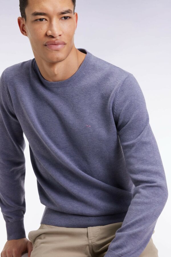 Pull col rond en laine et coton marine EDEN PARK 0696