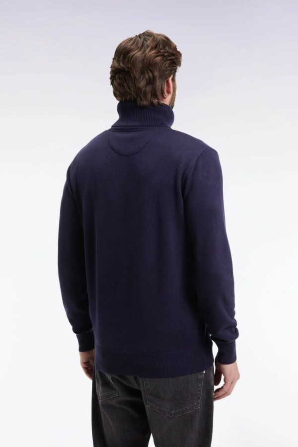 Pull col roulé EDEN PARK en laine et coton marine 069A – Image 3