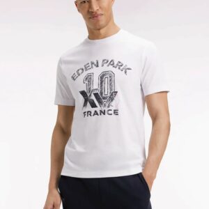 T-shirt à manches EDEN PARK courtes blanc sérigraphie XV de France 069R