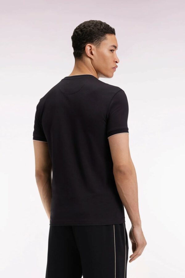T-shirt à manches courtes EDEN PARK en coton stretch noir 069N – Image 3