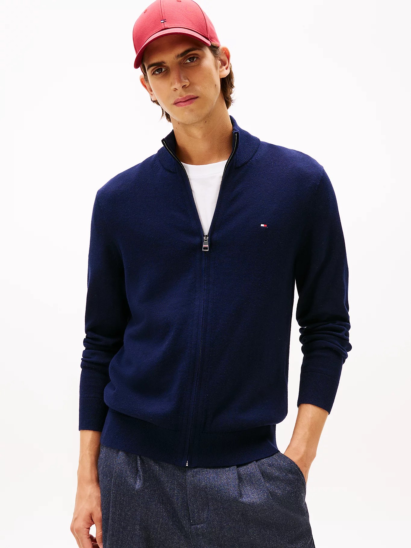 Cardigan zippé TH avec cachemire 065Z