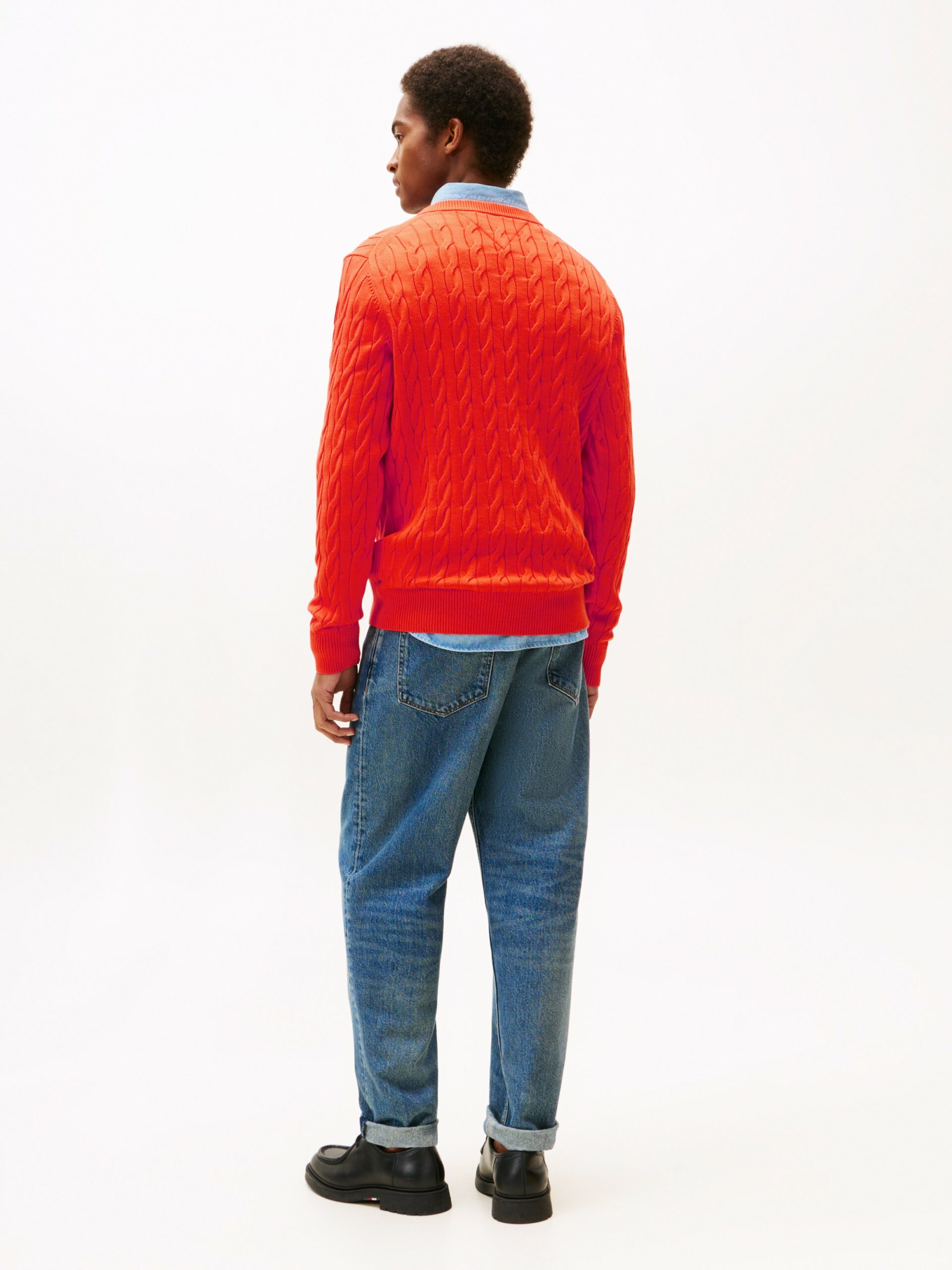 Pull TH en maille torsadée à drapeau brodé 0661 – Image 3