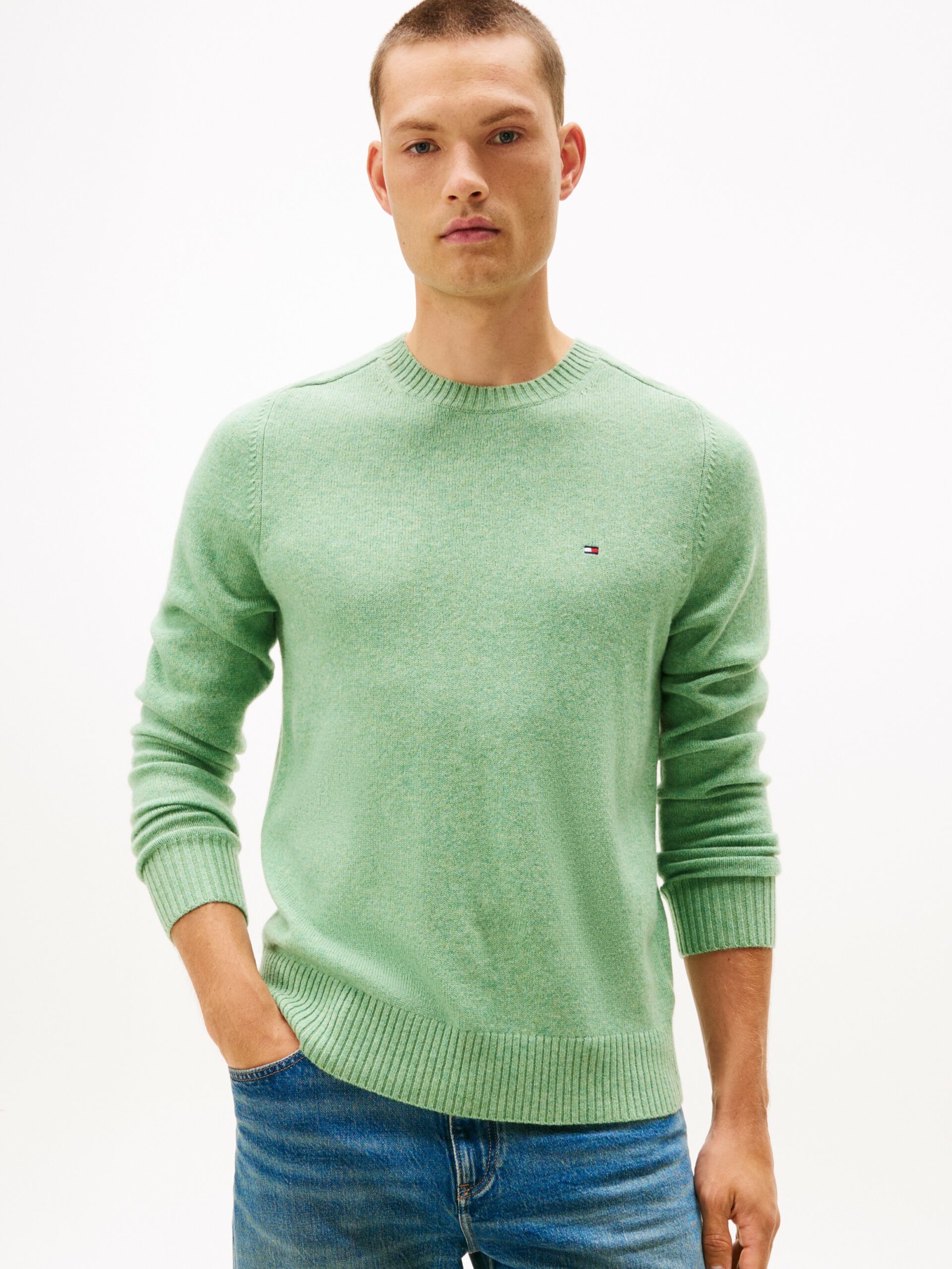 Pull TH en pure laine d'agneau à col ras-du-cou 066H – Image 2