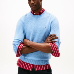 Pull TH en pure laine d'agneau à col ras-du-cou 0674