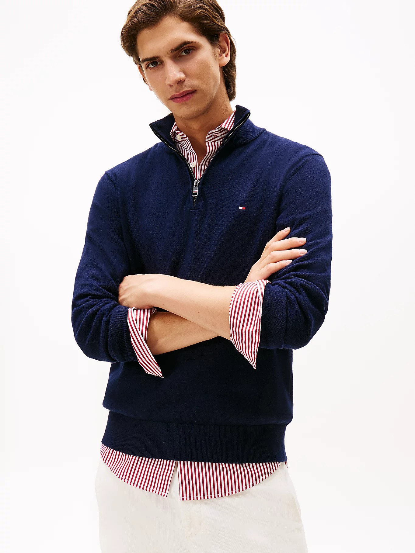 Pull zippé TH avec cachemire 065Y