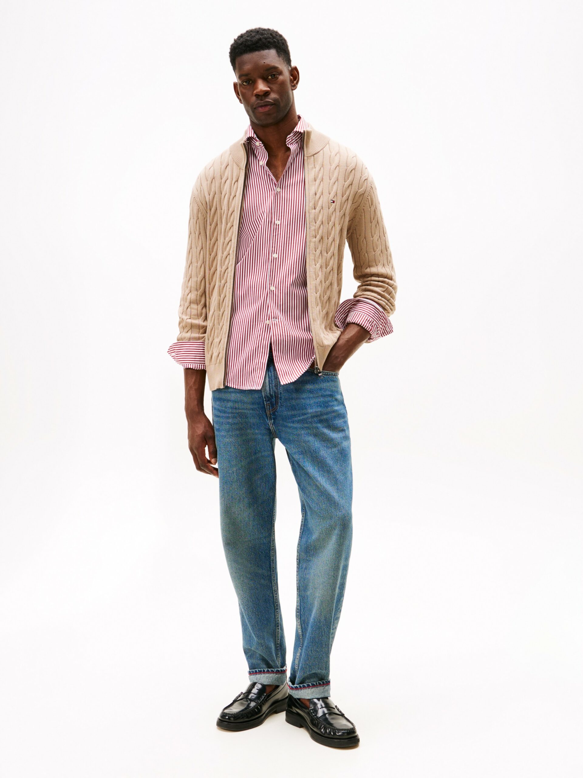 Pull zippé TH en maille torsadée 0663 – Image 3