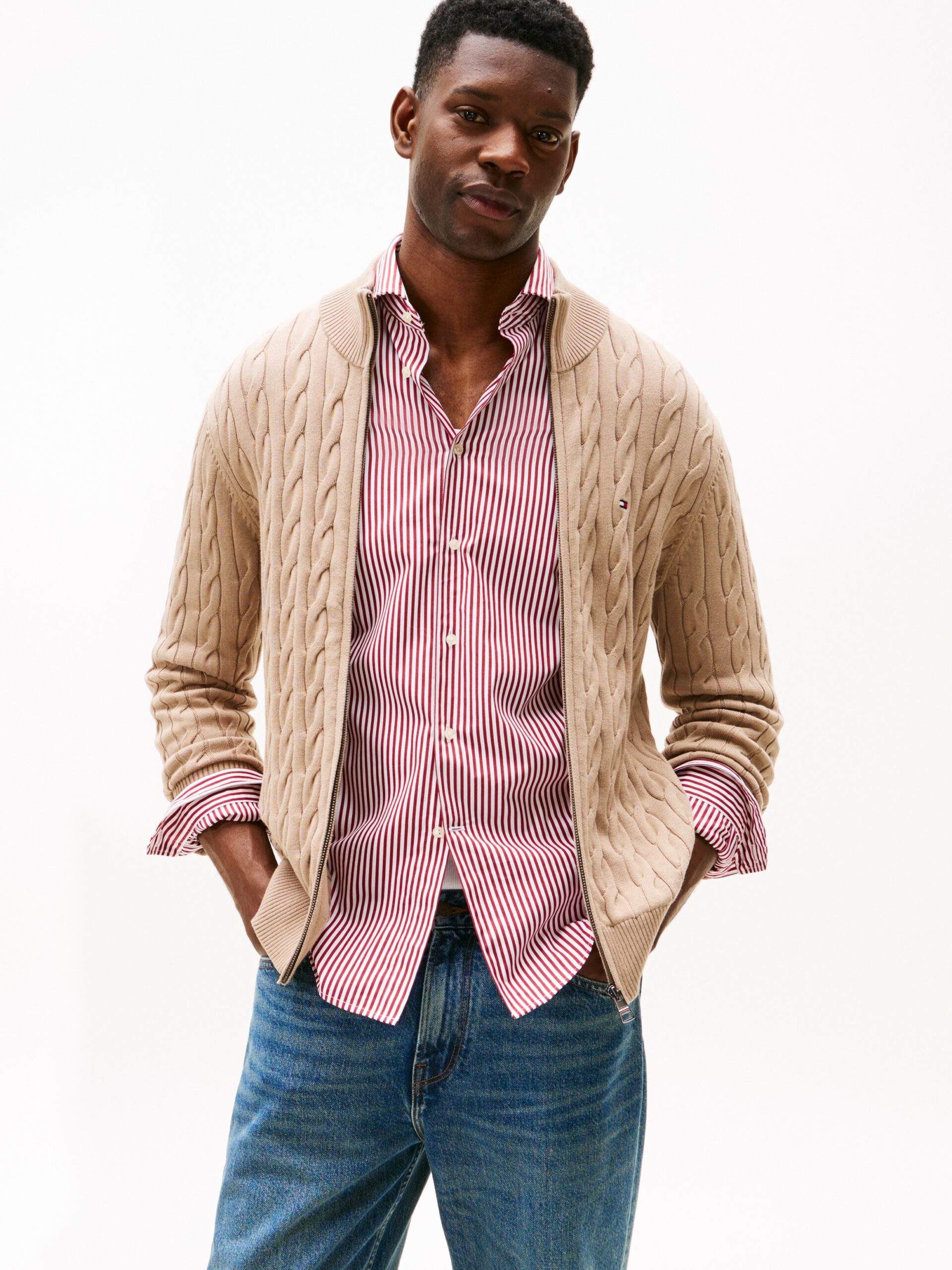 Pull zippé TH en maille torsadée 0663 – Image 2