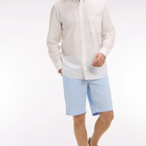 Bermuda chino EDEN PARK en gabardine stretch bleu ciel 06EM