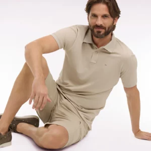 Polo à manches courtes EDEN PARK en coton beige 06FM