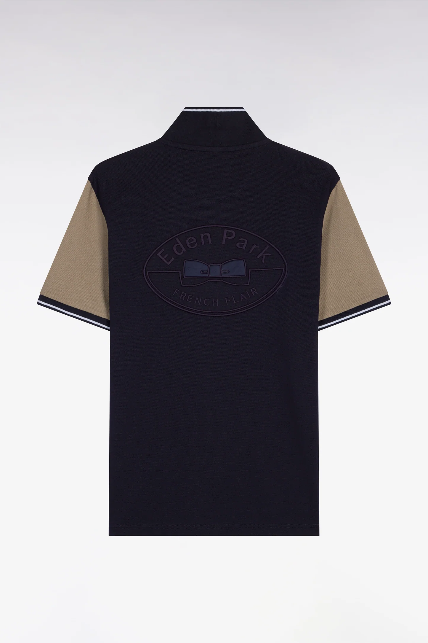 Polo à manches courtes EDEN PARK en coton marine et kaki 06FQ – Image 3