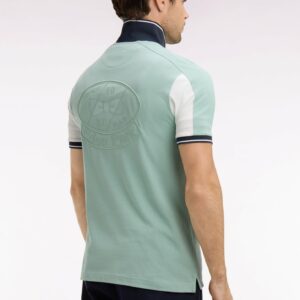 Polo à manches courtes EDEN PARK en coton vert d'eau brodé 06FT