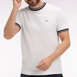 T-shirt à manches courtes en coton blanc brodé 06CS