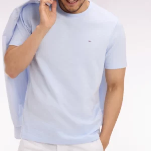 T-shirt à manches courtes en jersey de coton slub ciel 06CN