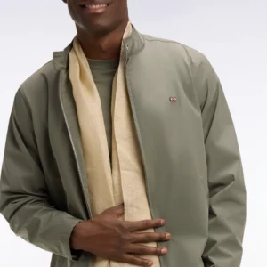 Blouson EDEN PARK à col motard en nylon kaki 06GA