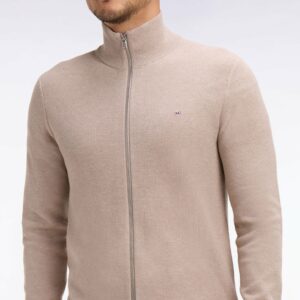 Cardigan zippé EDEN PARK en coton beige 06FB