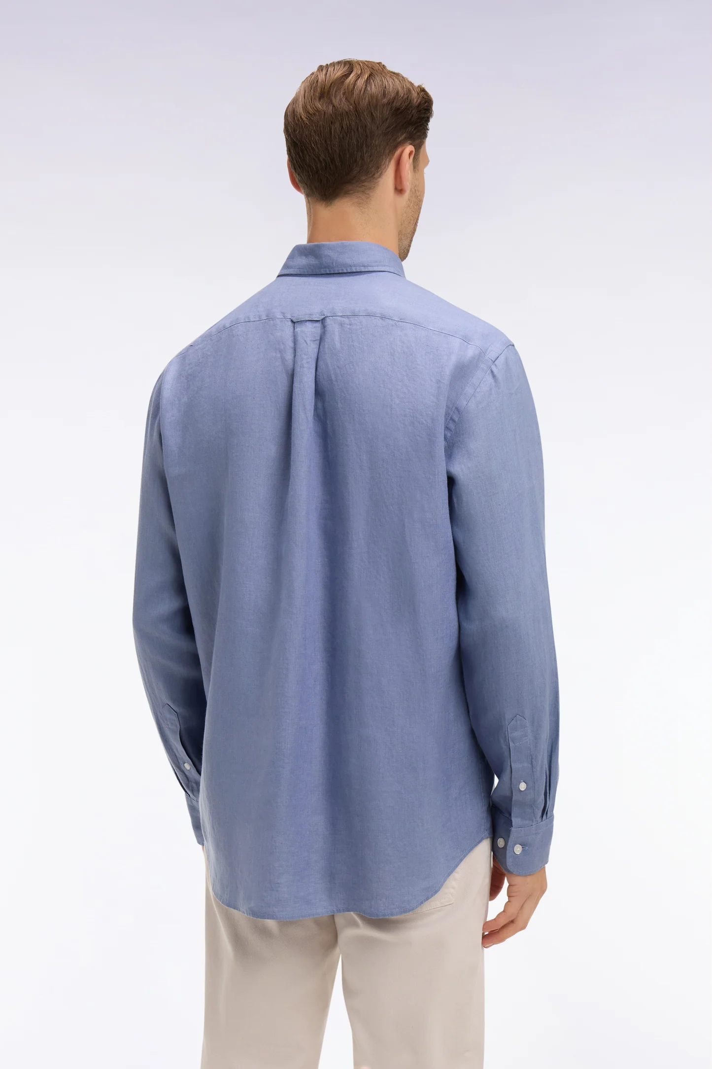 Chemise EDEN PARK en lin bleu coupe droite 06F0 – Image 4